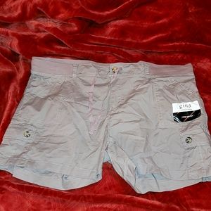 DA-SH Gina Comfort Waist cargo pocket shorts 3x  grayish tan